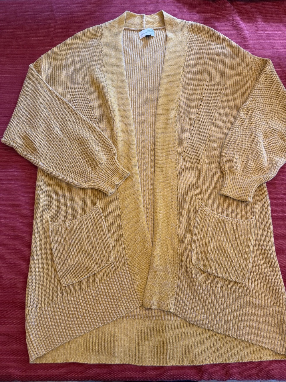 Universal Thread Mustard Open-Front Knit Cardigan